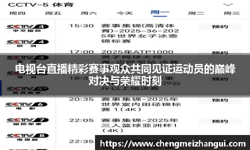 电视台直播精彩赛事观众共同见证运动员的巅峰对决与荣耀时刻