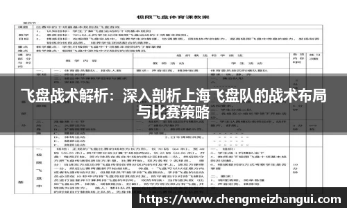 飞盘战术解析：深入剖析上海飞盘队的战术布局与比赛策略