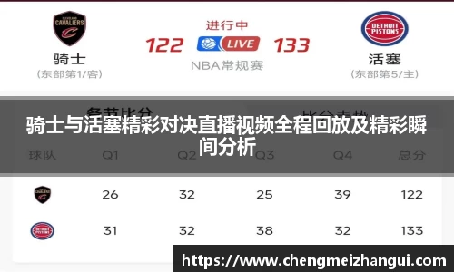 骑士与活塞精彩对决直播视频全程回放及精彩瞬间分析
