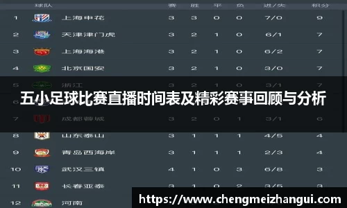 五小足球比赛直播时间表及精彩赛事回顾与分析